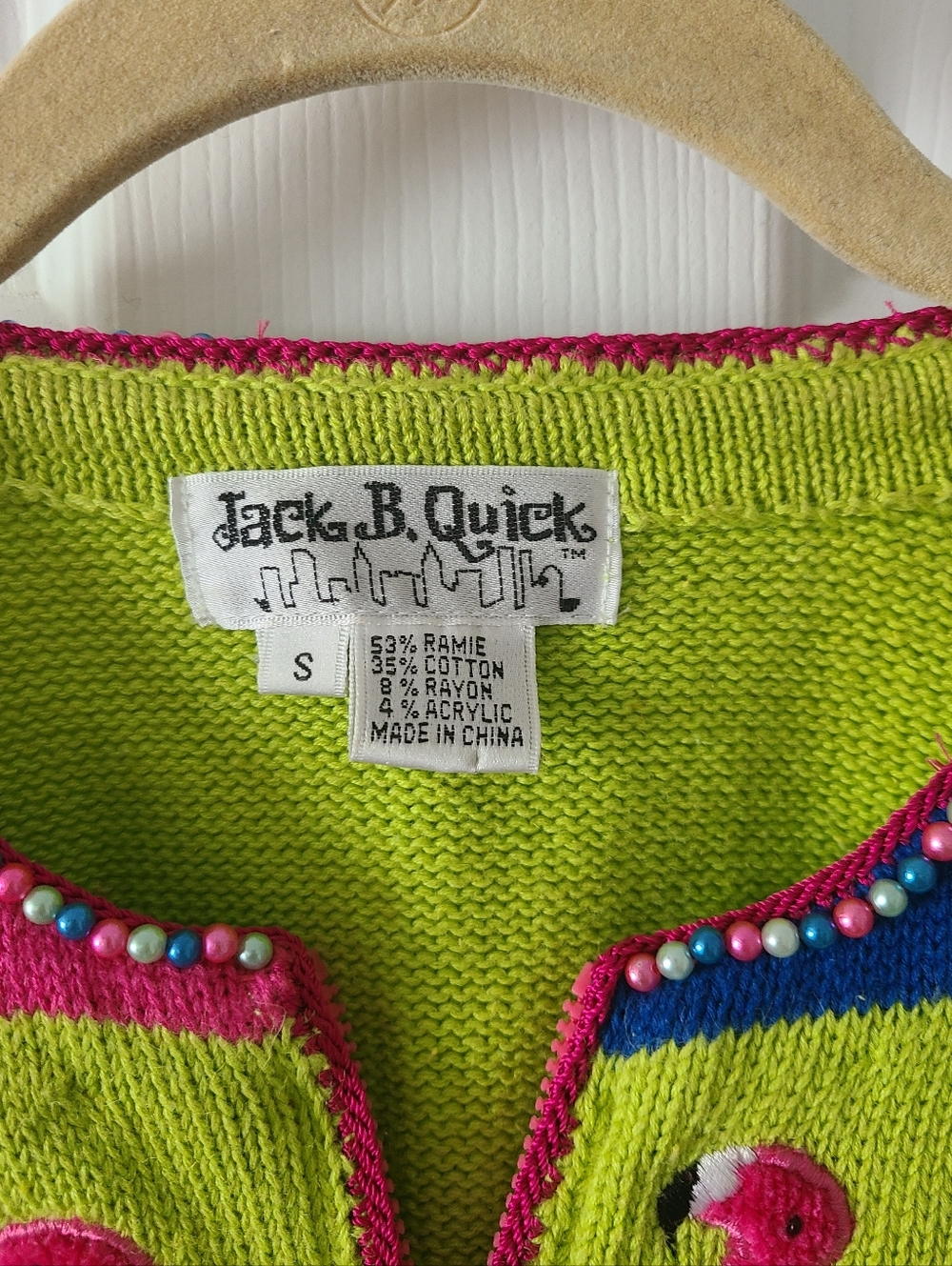 SALE! Jack B Quick Vintage Flamingo Sweater - Picture 8 of 8